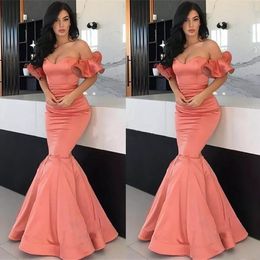 New Sexy Off-Shoulder Sleeveless NONE Train Satin Evening Dresses Prom Party Gown Mermaid Trumpet Formal Dress Gown Custom