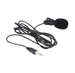 1Pcs 1.5M Clip-on Lapel Mini Lavalier Microphone For Speaking Singing Speech Most Cellphone Recording PC Wholesale