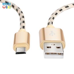 0.25M Stylish nylon Fibre Lattice braid Fast Charging Data Cable Type-c/Micro android Good quality USB cable