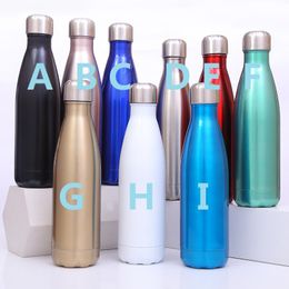 17oz stainless steel vacuum insulared water bottle leak proof double wall cola shape bottle perfect for outdoor sports hiking cycling V02