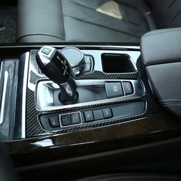 Carbon Fibre Colour Centre Console Gear Shift Panel Decoration Cover Trim Car Styling For BMW X5 F15 X6 F16 2014-2018 LHD