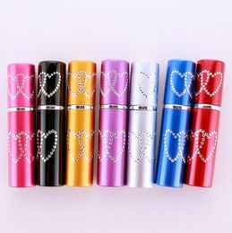 10CC 10ml Refillable Portable Mini Double Love Heart Perfume Bottle Traveller Aluminium Spray Sample Empty Containers Atomizer SN3166