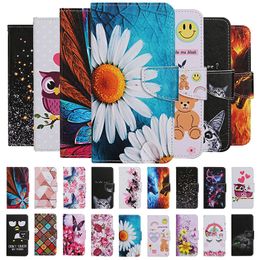 Leather Wallet marble cat Owl Flower Butterfly Wolf Rose Bear Card Slot ID Flip Cover case for iphone 11 pro max XR XS MAX 6 7 8 PLUS