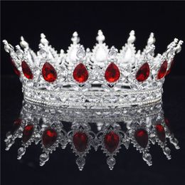 Crystal Vintage Royal Queen King Tiaras and Crowns Men/Women Pageant Prom Diadem Ornaments Wedding Hair Jewellery Accessories Y200727