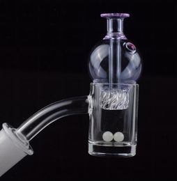 DHL Factory price 5mm Bottom Quartz Banger Flat Top Quartz Nail with Cyclone Spinning Carb Cap Terp Pearl Insert for Glass Bongs