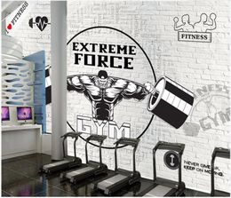 Custom photo wallpapers for walls 3d Gym murals wallpaper Retro brick wall sports gym club living room image wall background wall papers