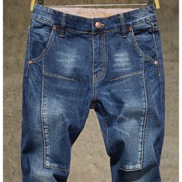 Men's Jeans Autumn Plus Fat XL Stretch Harlan Male Feet Pants Large Guy Men Big Size Demin Taoh