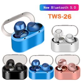 TWS26 TWS5.0 Bluetooth 5.0 Earphone EDR Mini Twins Stereo Microphone True Wireless Earbuds for All Smart Phone