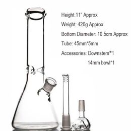 Hookahs 11'' inches clean beaker bottom bongs simple design glass pipe heady water pipes 10.5 for wholesell