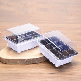 1Carton=100Pcs 6/12 Holes Vegetable Flower Seeds Growing Tray Garden Plant Nursery Pots Seedling Plate With Bottom Tray And Lid lxj015