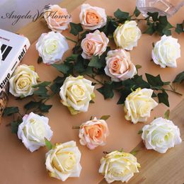 DIY Painting silk rose flower heads artificial decoration Road LED for wedding flowers wall decor hotel background 30pcs/lot