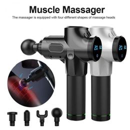 LCD Display Muscle Massage Gun Electric Body Massager Vibration Fitness Equipment for Pain Relief Body Relax Deep Tissue Muscle