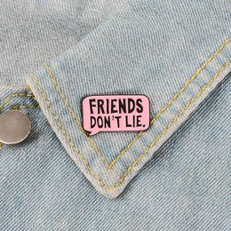 Cute Letter Friend Dont Lie Small Funny Enamel Brooches Pins for Women Christmas Demin Shirt Decor Brooch Pin Metal Kawaii Badge