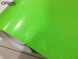 Apple Green 4D Carbon Fibre Vinyl For Full Car Wrapping Foil With Air Bubble Free Carbon Car Wrap Sticker size 1.52x30 Metres