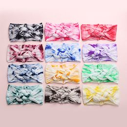 Tie Dye Nylon Baby Headband Chinese Knot Head Wrap Braided Baby Hair Bands Infant Hair Accessories for Girls 12 Colours M2375