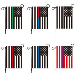 30*45cm Blue Striped American Flag For 2020 Amercia President Campaign Banner Ployester Cloth Pennant Garden Flags T2I51258