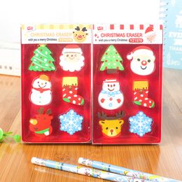 regalos de Navidad para ni/ños Wakerda 1 juego de gomas de borrar para l/ápices de Navidad oficina gomas de borrar papeler/ía gomas de borrar con patr/ón para la escuela varios colores