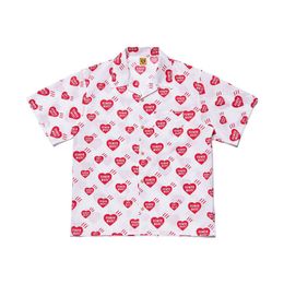 Mens volle Hülsen beiläufige Hemden Rabatt Herren Designer T-shirts Mode Menschliche 20ss Tasche Kurzarm Hemd voller Liebe Hawaii Lose Hemd Casual High Street S-XL