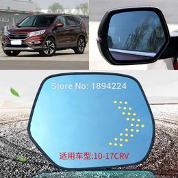 For Honda CRV 2010-2017 Car Rearview Mirror Wide Angle Blue Mirror Arrow LED Turning Signal Lights