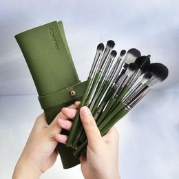 MAANGE Pro 10 Pcs Makeup Brush Set With Bag Powder Foundation Eye shadow Lip Eyeliner Blush Blending Face Makeup Brushes tools