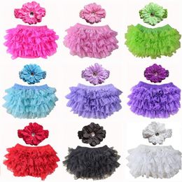 Newborn Baby Clothes Toddler Chiffon mesh Lace Bread shorts Cute Girls Boys Diaper Cover Infant Summer ruffle Shorts PP Pants with headbands