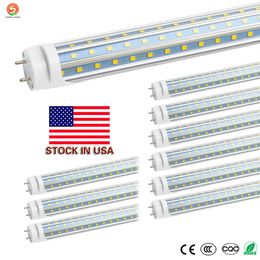 T8 4FT LED Tubes - 60W Dual Row V Shaped LED Light Bulb, Cool White, Replacement Fluorescent Bulbs (150W Equivalent), Clear Cover triple row direct wire Bi-pin G13 dual end