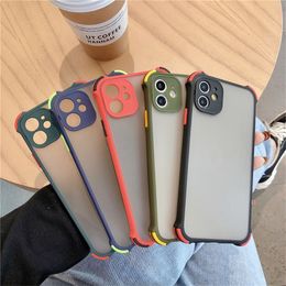 Luxury Shockproof Anti-fall Lens Protection Phone Cases for iPhone 11 12 Pro X XR XS Max 7 8 Plus Case Covers Translucent Protections Back Cover