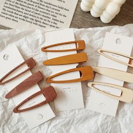 Trendy Hollow Geometric Hair Clips For Women Korea Style Hair Barrettes Waterdrop Styling Girls Handmade Wood Hairpins M2397