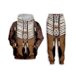 New Men/Wome Native Indian Funny 3D Print Casual Fashion Hoodies/Sweatpants Hip Hop Tracksuits ZX06