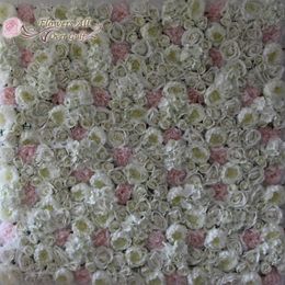 Artificial flowers white rose with pink peony Fake flowers wall for wedding party backdrop decoration
