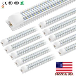 8ft LED Lights 120W V Shape D Shaped Integrated t8 LED Tubes 8 ft Cooler Door Freezer LED Lighting double row shop fixture