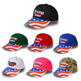 Donald Trump Baseball Hat Star USA Flag Camouflage Cap Trump 2020 Hats 3D Embroidery Letter Adjustable Snapback for Party Supplies RRA3306