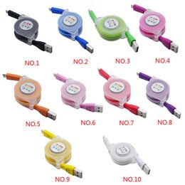 Retractable LED Light Micro USB Cable Luminous Replacment for Android Port Data Cable Phone Charger
