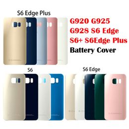 samsung galaxy s6 edge plus phones Canada - For Samsung Galaxy S6 G920 S6Edge G925 G928 Back Door Battery Housing With Sticker Edge Plus Glass Cover G920F Cell Phone Bumpers Accessories