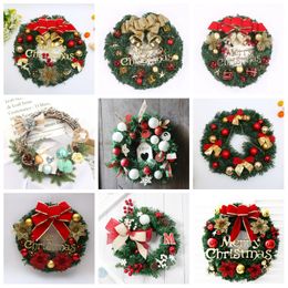 Christmas Wreath Artificial Plant Rattan Circle Wall Decoration Simulation Fake Flower Door Hanging Wreath For Home