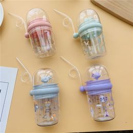 New Whale Spray Drinking Cup Straw Sippy Cups For Toddlers Whale Squirt Cup Summer Children'S Straps Plastic Cups Are Drop Resistant