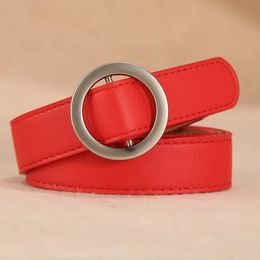 Women Casual Dress Belt Genuine Leather Belt with Round Buckle casual fashion Korean edition leather belt High quality fashion leisure 2020