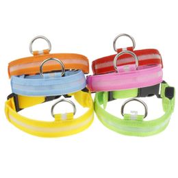 LED Nylon Pet Dog Collar Night Safety LED Light Flashing Collar Small Dog Pet Leash Dog Collar LX2488