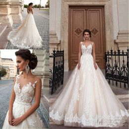 Blush Pink Wedding Dresses A Line Appliques Lace Bridal Gowns Wedding Gowns Country Style Simple Cheap Beach