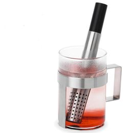 Tea Strainer Stick Stainless Steel Pipe Design Mesh Tea Philtre Portable Tea Infuser Teaware SN1269