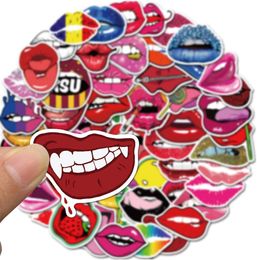 50Pcs sexy red lip hot adult hookup Stickers Pack Non-random Graffiti Car Bike Luggage Sticker Laptop Skateboard Motor Water Bottle Decal