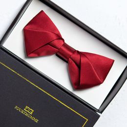 Brand New Men's Wedding Party Bow Tie Dress Shirt Butterfly Bow Tie For Men Fashion Groom Prom Party Red Gravata