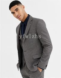 New Style One Button Handsome Notch Lapel Groom Tuxedos Men Suits Wedding/Prom/Dinner Best Man Blazer(Jacket+Pants+Tie+Vest) W216