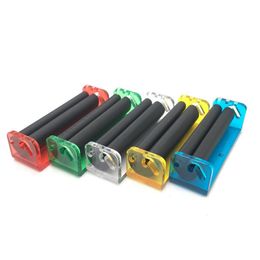 Latest Colourful Plastic Portable 70MM Tobacco Cigarette Smoking Preroll Rolling Roller Machine Holder Producer Innovative Design DHL Free