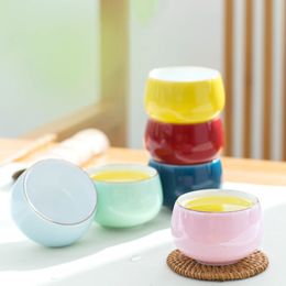 Celadon Zen Master Cup Handmade Ceramic Single Tea Cup Household Tea Bowl Accessories Home Decor