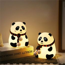 2020 new panda silicone night light children girls bedroom bedside night lamp baby creative gift pat light