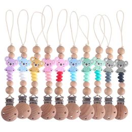 New arrived Cartoon Baby Pacifier Clip Chain Wooden Pacifier Clips Holder Chupetas Soother Pacifier Clips Leash Strap Nipple Holder