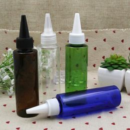 100mlPointed Cap Plastic Bottles Dropper Essence Oil or Liquid Lotion Case Container with Assorted Body LX2369