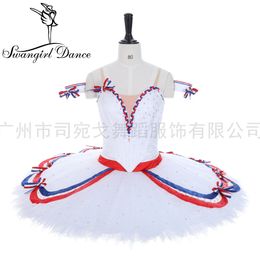 New White The Flames of Paris ballet tutu professional competition tutu costumes for girls custom made pancake tutu LT0015