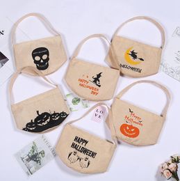 Halloween Bucket Monogrammed Canvas Bag Personalized Trick or Treat Bag Pumpkin Pail Basket Gift Pouch 6 Designs DW4265